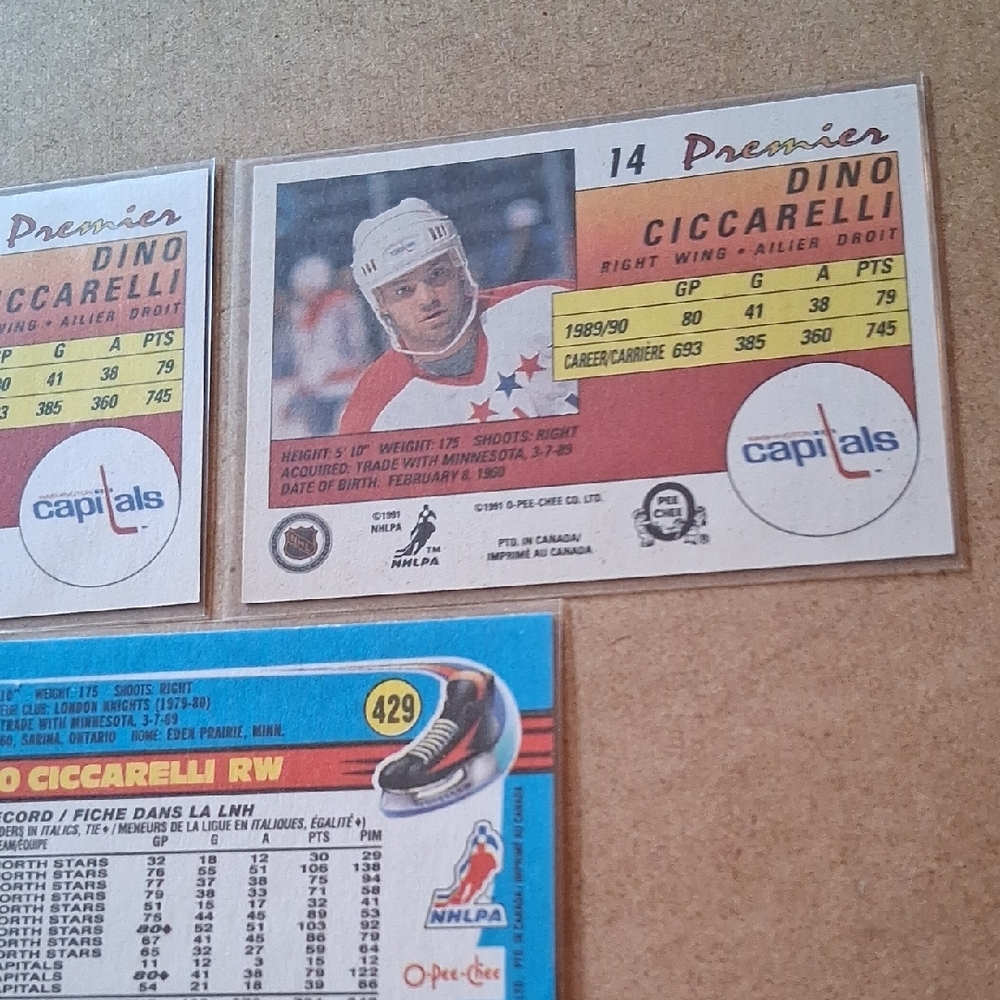 Capitals Dino Ciccarelli Hockey Trading Cards Set - Picture 4 of 8